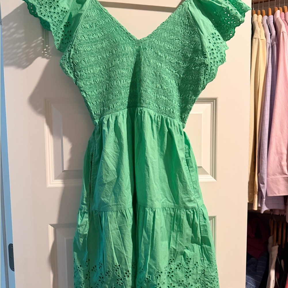 GAP Green Eyelet Mini Dress